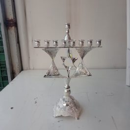 חנוכיה מוכסף ניקל מגן דוד מהמם