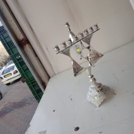 חנוכיה מוכסף ניקל מגן דוד מהמם