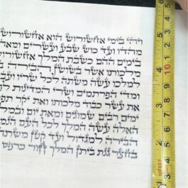 מגילת אסתר מהודרת 11 שורות כתב ספרדי קלף 15 ס.מ